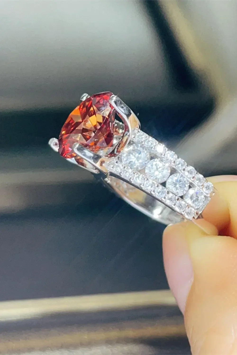 Moissanite Ring Bianca - 5 Carat Sterling Silver Shine Women's Ring Velanci