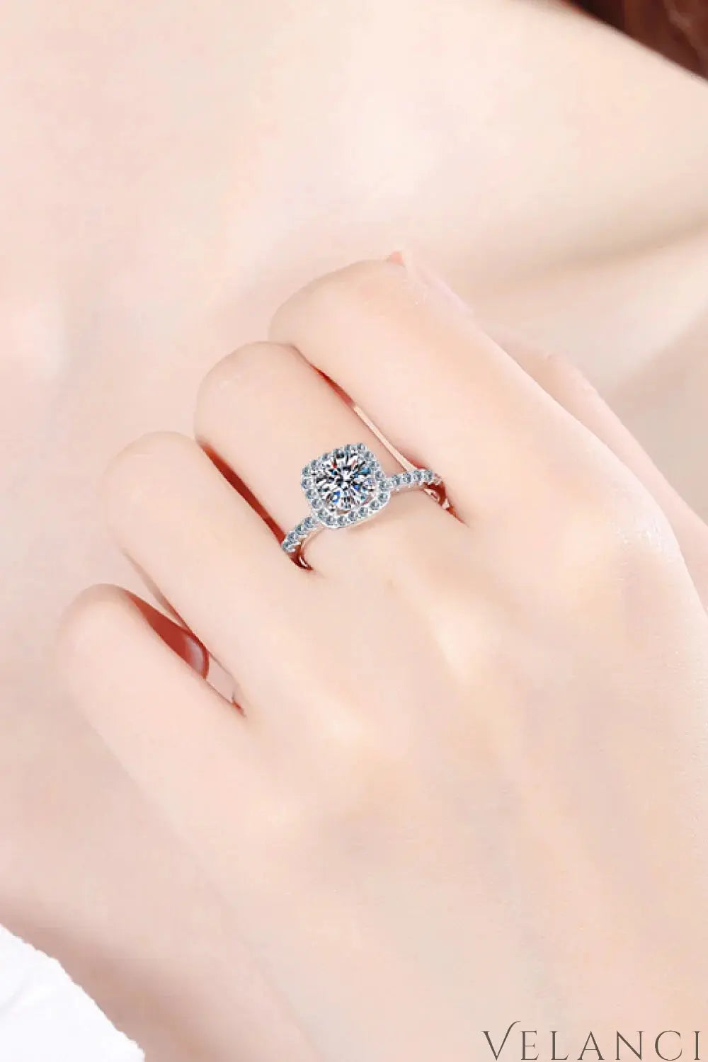 Square Moissanite Ring Giulia - Crisp Brilliance Shine Women's Ring Velanci