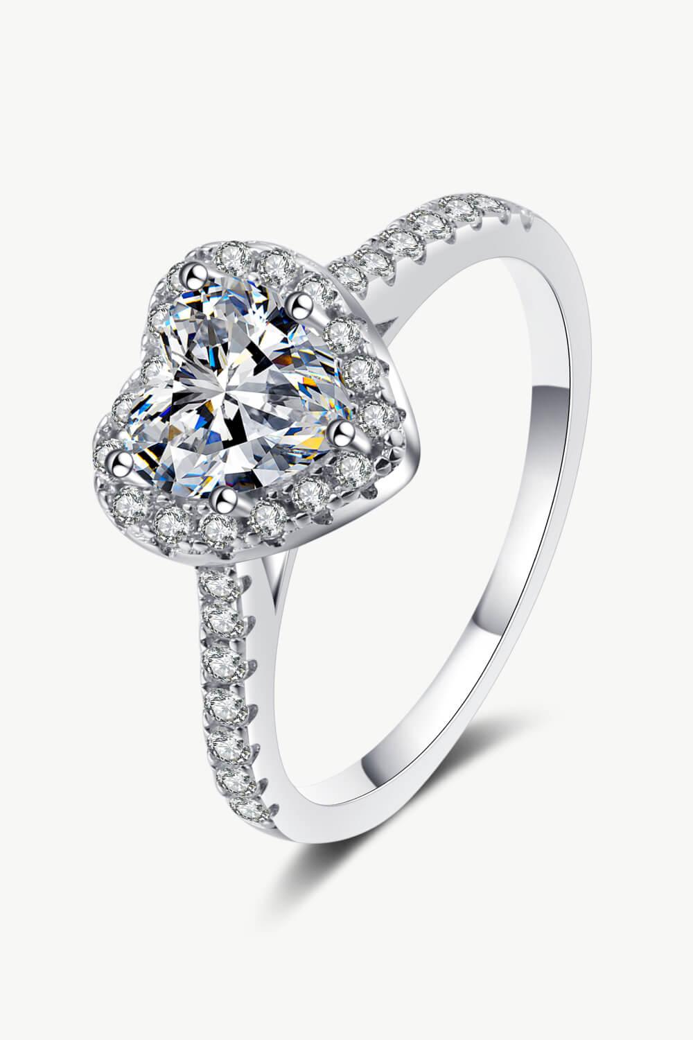 Ring Alessia - 1 Carat Heart-Shaped Moissanite Halo Women's Ring Velanci