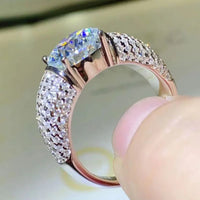 Ring Giulia - 3 Carat Moissanite Silver Ring Shine Women's Ring Velanci