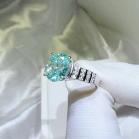 2Ct Moissanite Sterling Silver Ring Isabella - Ocean Shine Women's Ring Velanci