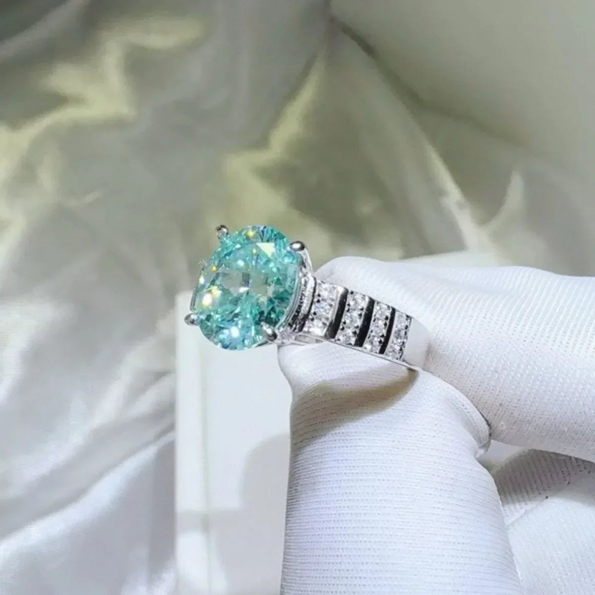 2Ct Moissanite Sterling Silver Ring Isabella - Ocean Shine Women's Ring Velanci