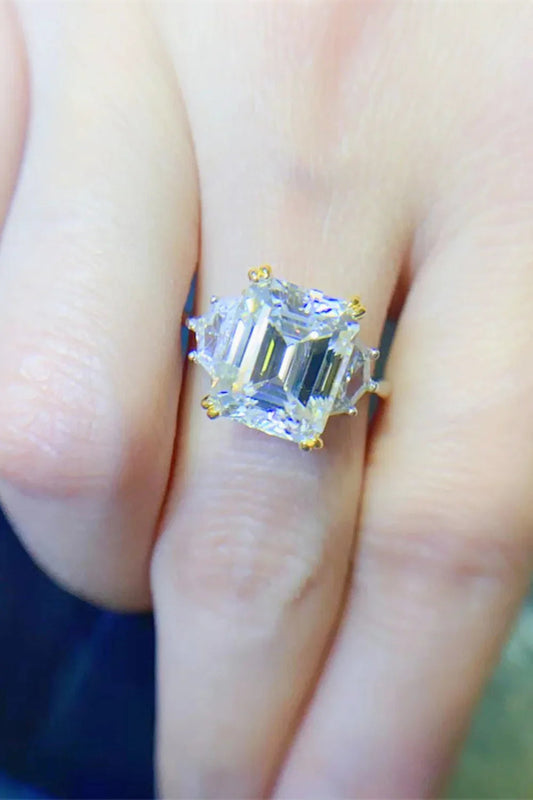 Moissanite Platinum-Plated Ring Chiara - Daily Elegance Women's Ring Velanci