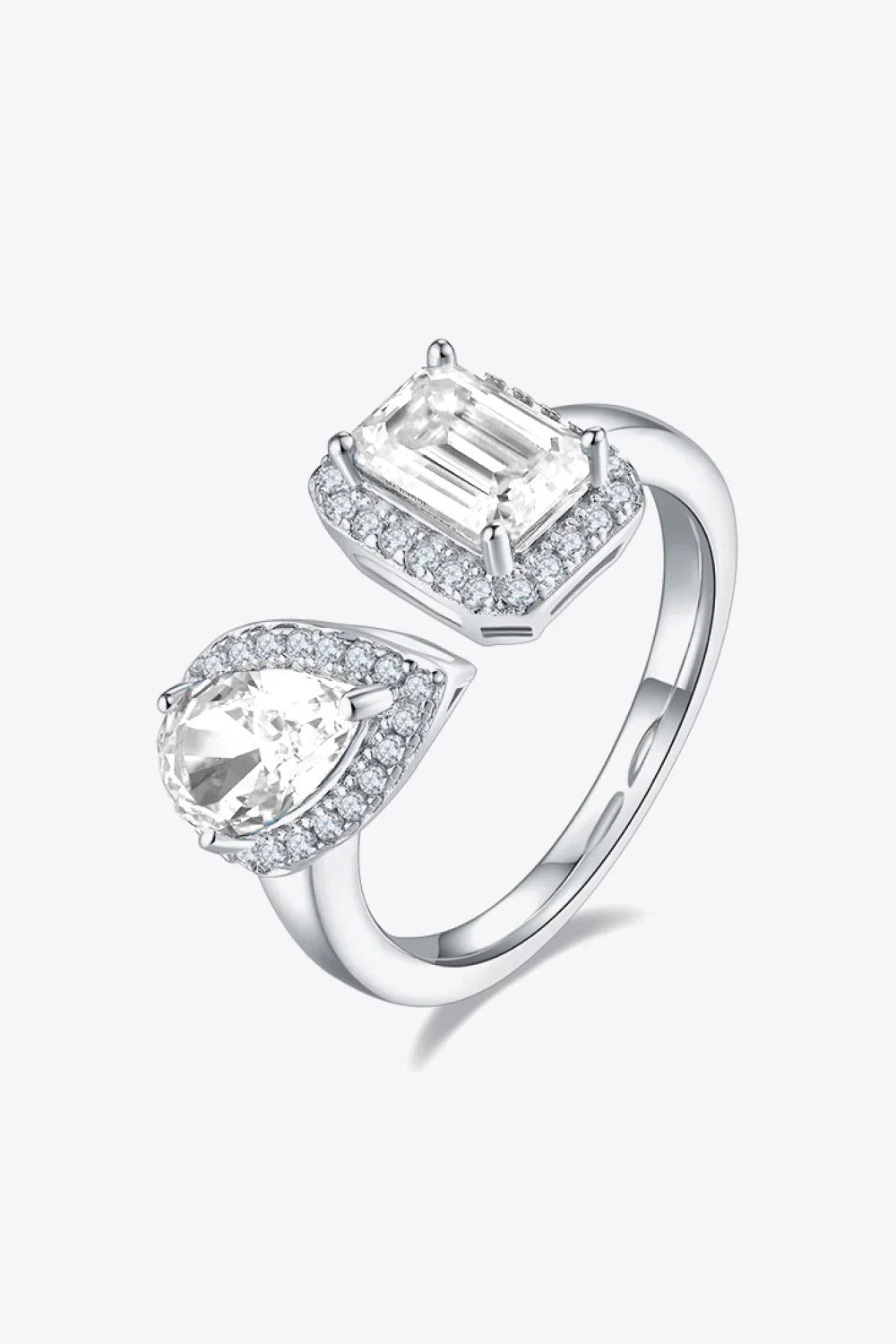1-ct Moissanite Ring Bianca - Platinum-Plated D Color VVS1 Women's Ring Velanci