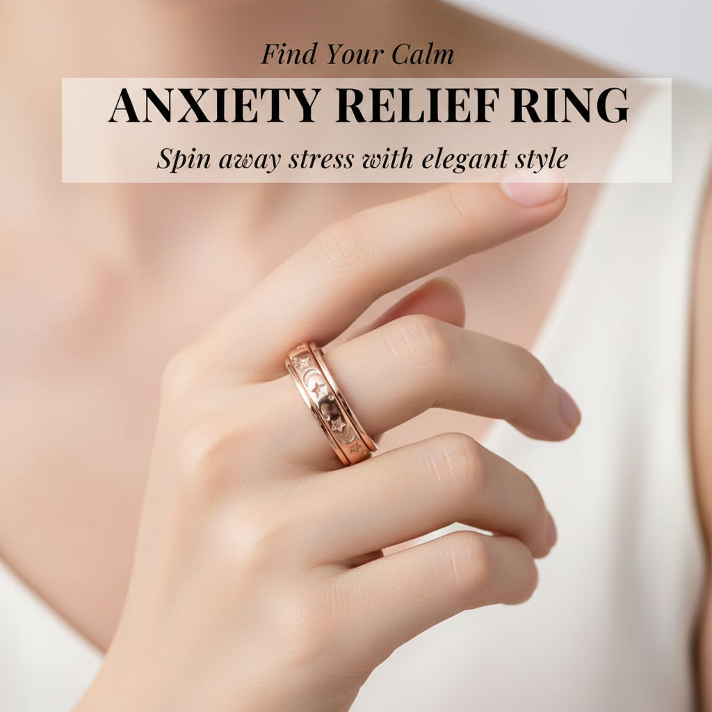 Anxiety Fidget Ring for Men & Women, 925 Sterling Silver Meditation Spinner Ring, Anti Stress Rotating Worry Band Gift for Him Her, Platinum & 18K Vermeil Gold Plated Ring for Women, Comfort Fit Velanci