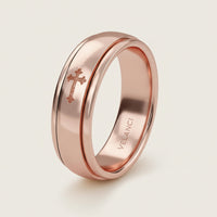 Anxiety Fidget Ring for Men & Women, 925 Sterling Silver Meditation Spinner Ring, Anti Stress Rotating Worry Band Gift for Him Her, Platinum & 18K Vermeil Gold Plated Ring for Women, Comfort Fit Velanci