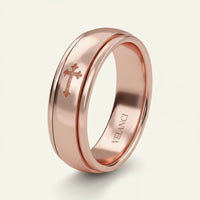 Anxiety Fidget Ring for Men & Women, 925 Sterling Silver Meditation Spinner Ring, Anti Stress Rotating Worry Band Gift for Him Her, Platinum & 18K Vermeil Gold Plated Ring for Women, Comfort Fit Velanci