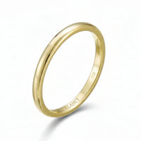 Band Ring 2mm Valentina Womens Ring - Minimalist Comfort-Fit, 18K Gold-Plated Silver Velanci