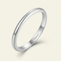 Band Ring Sofia - Womens Ring Minimalist 2mm Rhodium-Plated Sterling Silver Slim Band Velanci