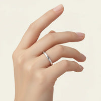 Band Ring Sofia - Womens Ring Minimalist 2mm Rhodium-Plated Sterling Silver Slim Band Velanci