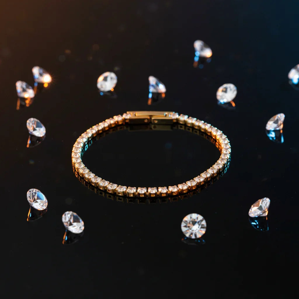 Light Trail Bracelet – CZ Tennis Bracelet (17.5 cm) Velanci