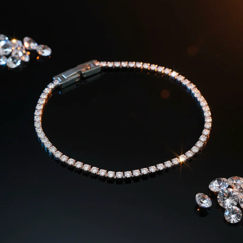Light Trail Bracelet – CZ Tennis Bracelet (17.5 cm) Velanci