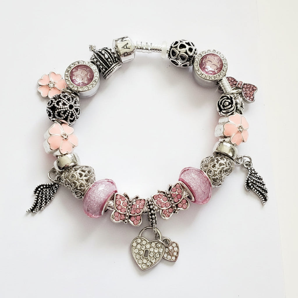Pandora Inspired Bracelet with Silver Charms Velanci