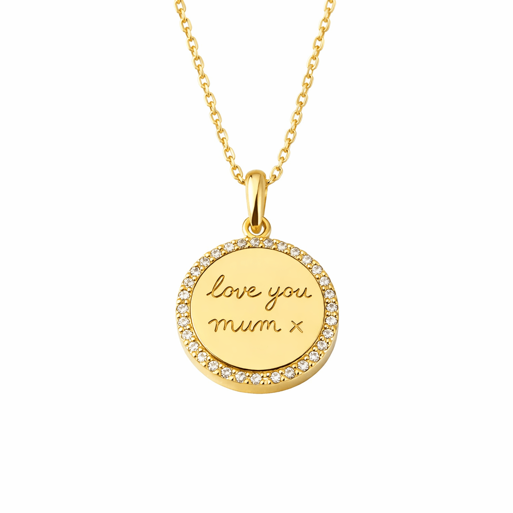 Necklace Giulia - Handwriting Halo With Custom Engraving Keepsake In Sterling Silver Velanci