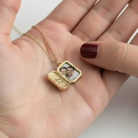 Custom Locket Necklace with Birthstone – Photo Pendant