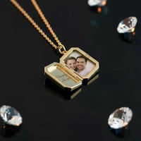 Custom Locket Necklace with Birthstone – Photo Pendant