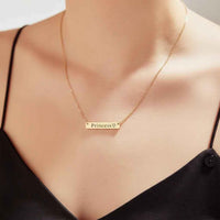 Custom Necklace Bar Pendant – Barra Incisa Personalized Name Necklace Velanci