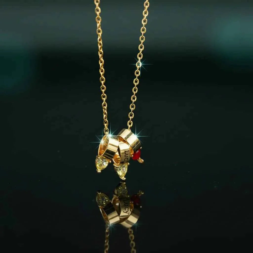 Custom Necklace Birthstone & Name – Gioia di Famiglia Personalized Pendant Velanci