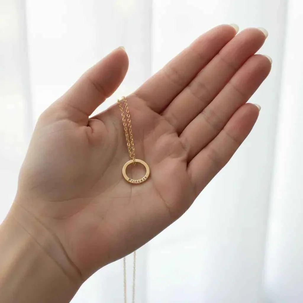 Custom Necklace Eternity Circle – Cerchio Eterno Personalized Pendant Velanci