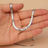 Custom Necklace Herringbone Snake Chain Necklace – Spiga Eleganza Personalized Chain Velanci