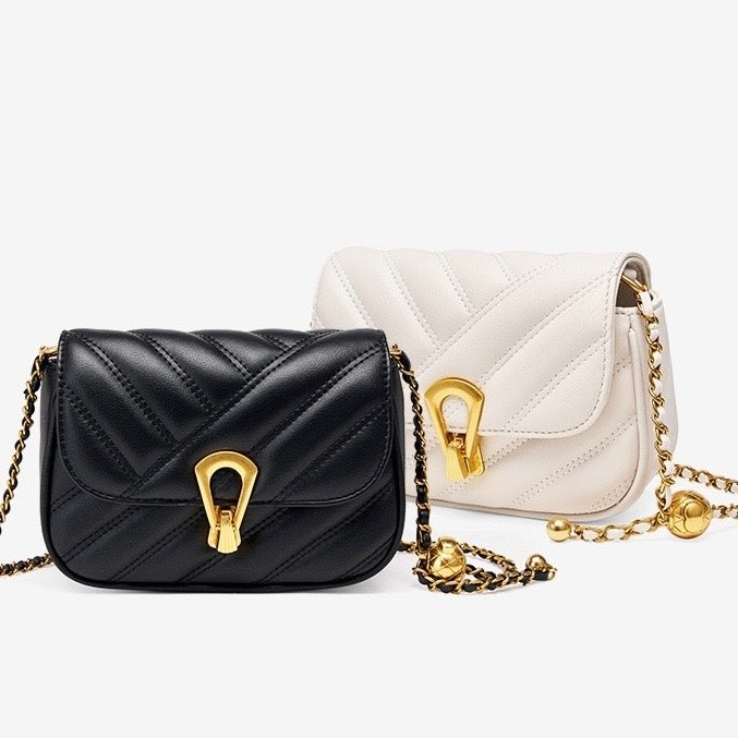 2025 Summer Luxe Genuine Leather Mini Chain Shoulder Bag