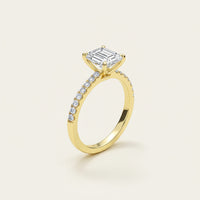 Emerald Cut Ring Aurelia - Womens Ring With 3.9ct Center Stone Sparkle, 18K Gold-Plated Over 925 Silver Velanci