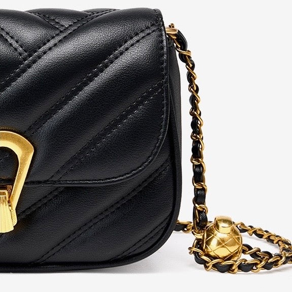 2025 Summer Luxe Genuine Leather Mini Chain Shoulder Bag