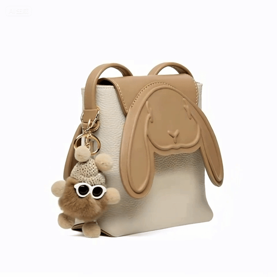 Rabbit-Inspired Genuine Leather Mini Crossbody Phone Bag