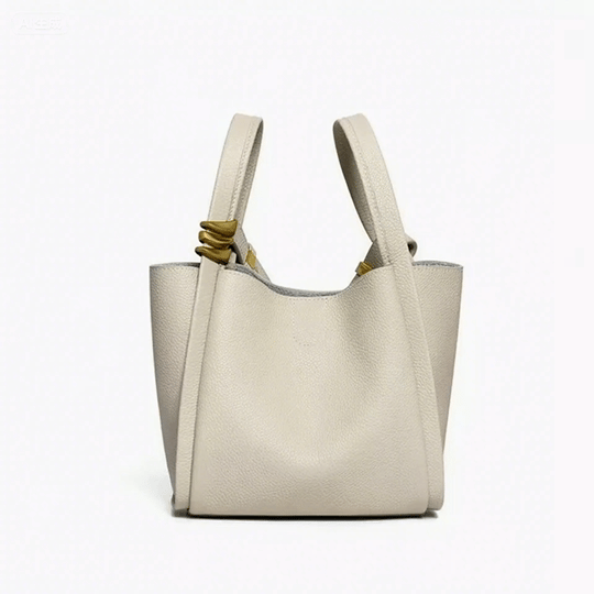 Genuine Leather Mini Picnic Crossbody Bucket Bag