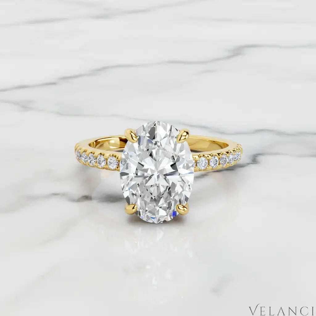 Gold Mini Solitaire Ring Bianca Womens Ring Velanci