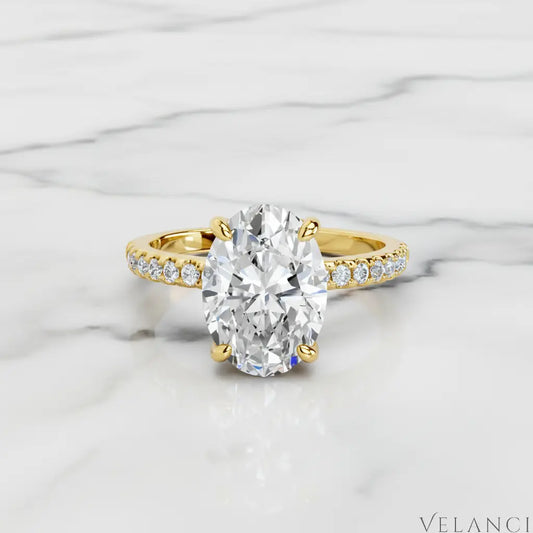 Gold Mini Solitaire Ring Bianca Womens Ring Velanci