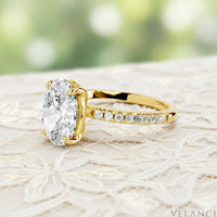 Gold Mini Solitaire Ring Bianca Womens Ring Velanci