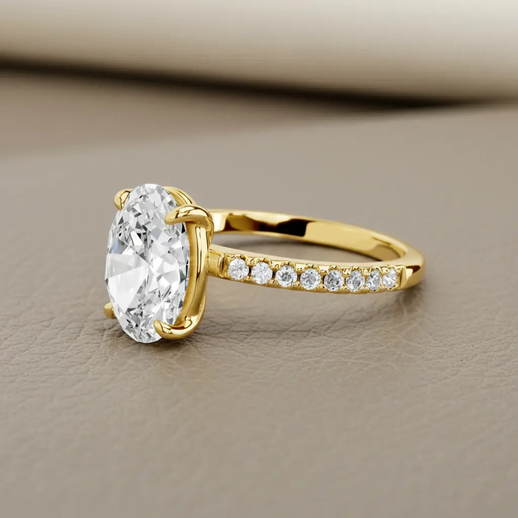Gold Mini Solitaire Ring Bianca Womens Ring Velanci