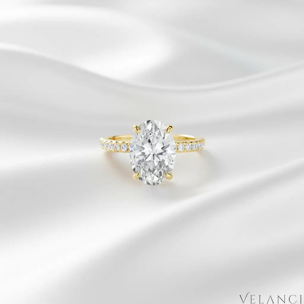Gold Mini Solitaire Ring Bianca Womens Ring Velanci