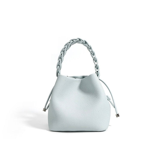 Genuine Leather Luxe Commuting Bucket Bag - Elegant Multiway Accessory
