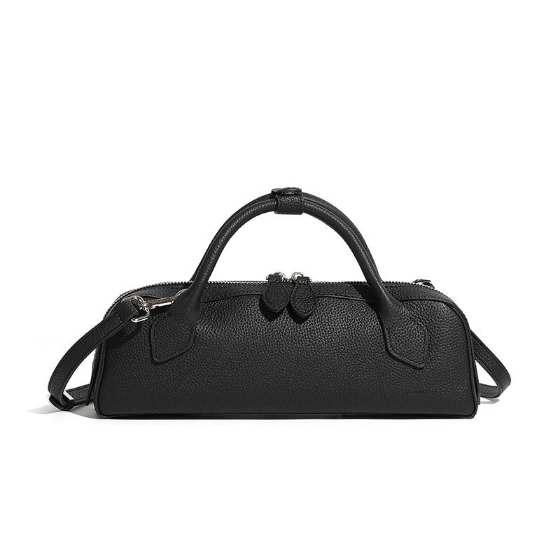 Top Grain Leather Elegant Baguette Handbag