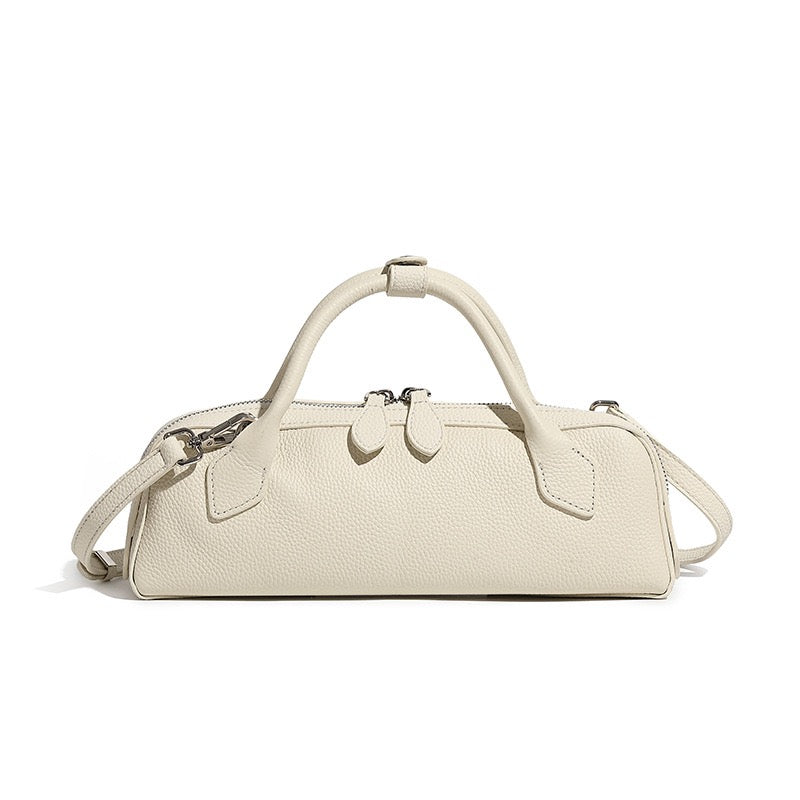 Top Grain Leather Elegant Baguette Handbag