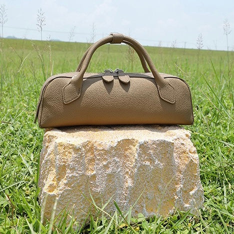 Top Grain Leather Elegant Baguette Handbag