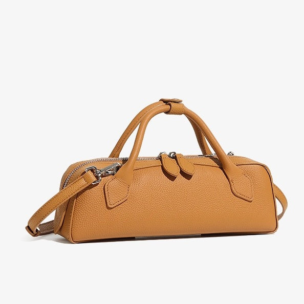 Top Grain Leather Elegant Baguette Handbag