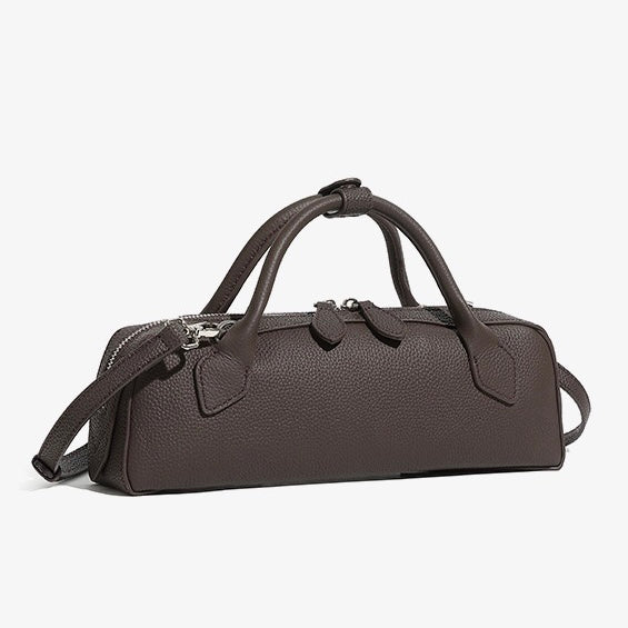 Top Grain Leather Elegant Baguette Handbag