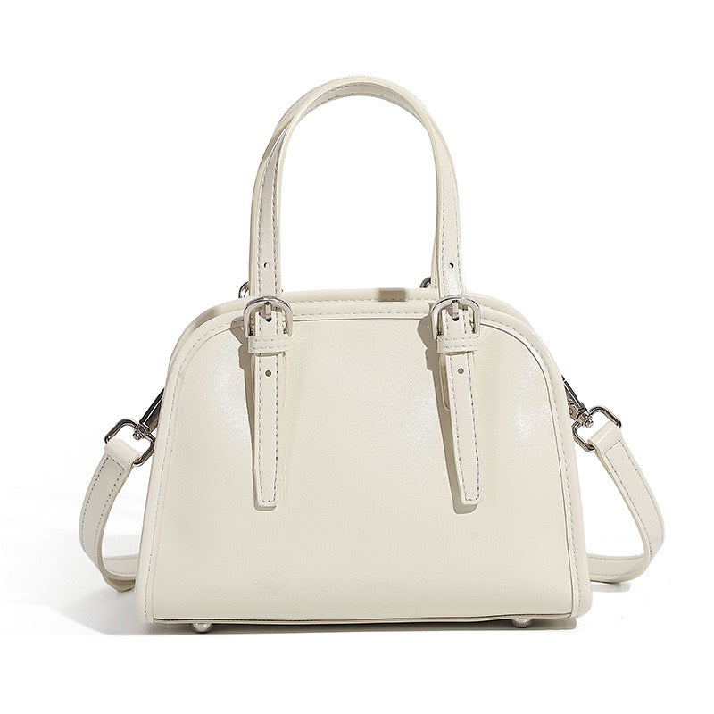 Elegant Genuine Leather Bowling Commuter Clutch Bag