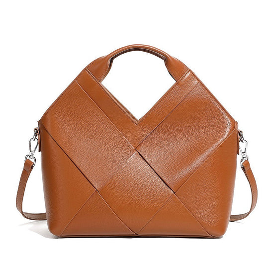 Sophisticated Women's Genuine Leather Woven Handbag