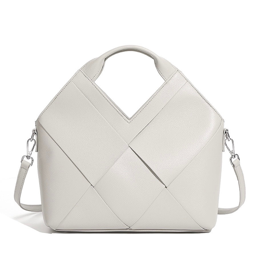 Sophisticated Women's Genuine Leather Woven Handbag