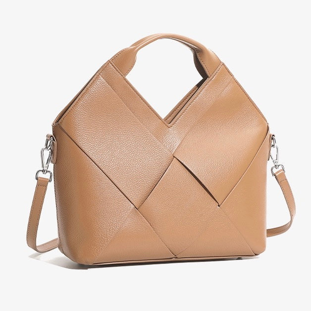 Sophisticated Women's Genuine Leather Woven Handbag