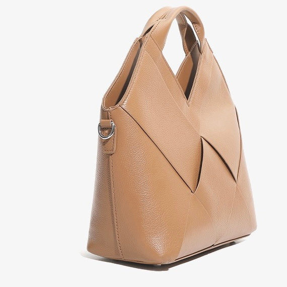 Sophisticated Women's Genuine Leather Woven Handbag