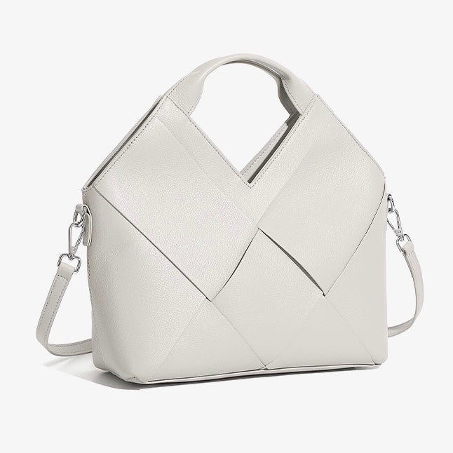 Sophisticated Women's Genuine Leather Woven Handbag