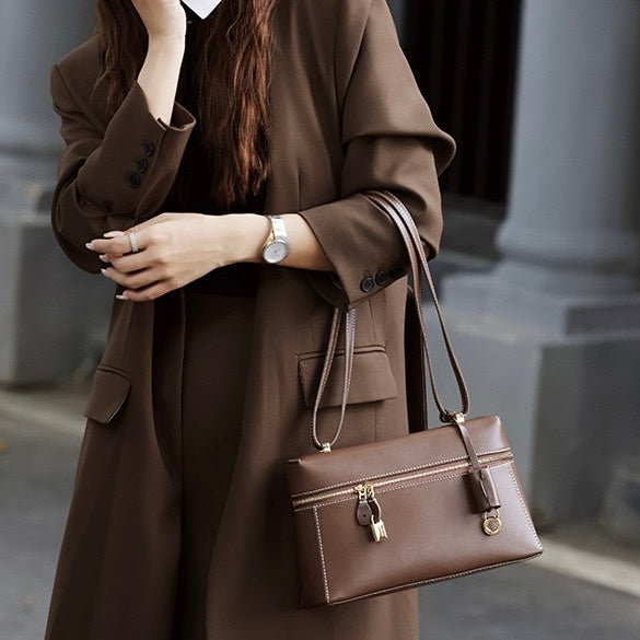 Elegant Leather Crossbody Bucket Bag for Women