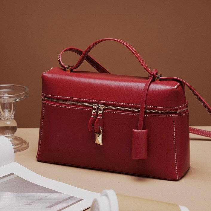 Elegant Leather Crossbody Bucket Bag for Women