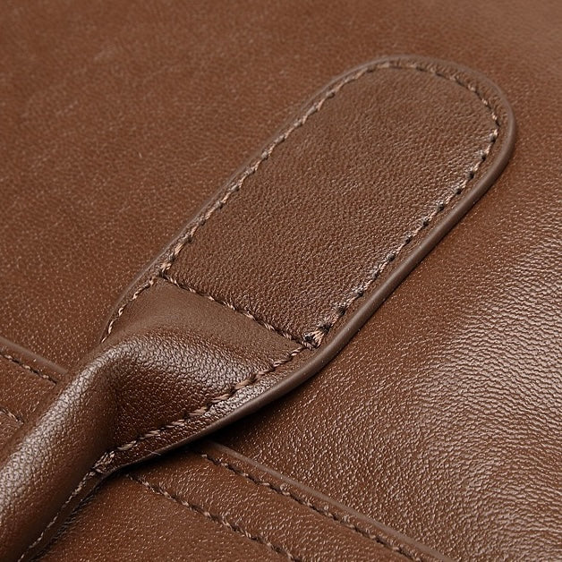 Vintage Luxe Leather Handbag with Buckle Accents