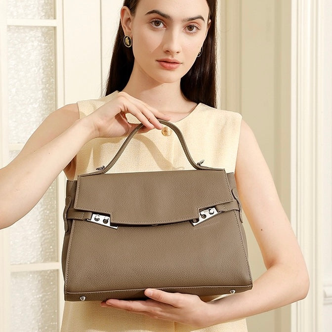 Elegant Women's Genuine Leather Large Capacity Tote Bag